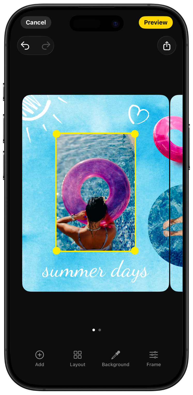 App interface preview